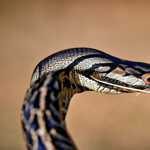 Prompt: A cobra rearing its head, 8K HD photo