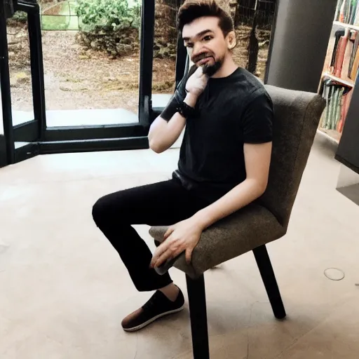 Image similar to jacksepticeye sitting in a chair