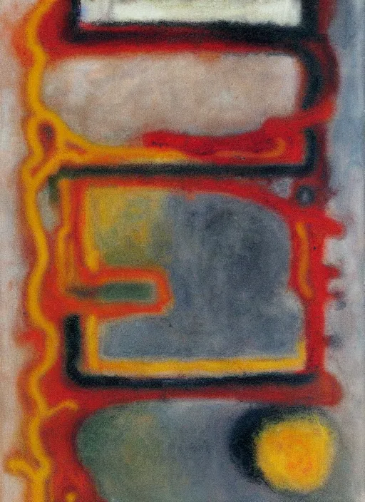 Prompt: biomechanical talisman of a formula for mind transference by maggi mcdonald, mark rothko, sabina klein