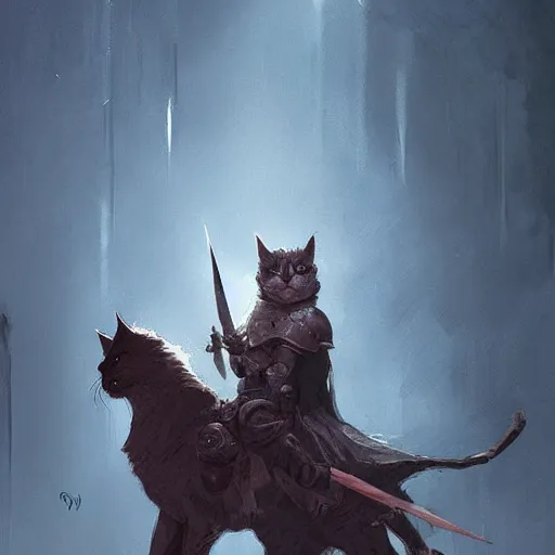 Prompt: cat knight, dnd digital art by Greg Rutkowski