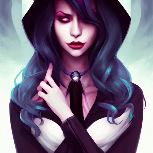 Prompt: a portrait of a alluring vampire, art by lois van baarle and loish and ross tran and rossdraws and sam yang and samdoesarts and artgerm, digital art, highly detailed, intricate, sharp focus, Trending on Artstation HQ, deviantart, unreal engine 5, 4K UHD image