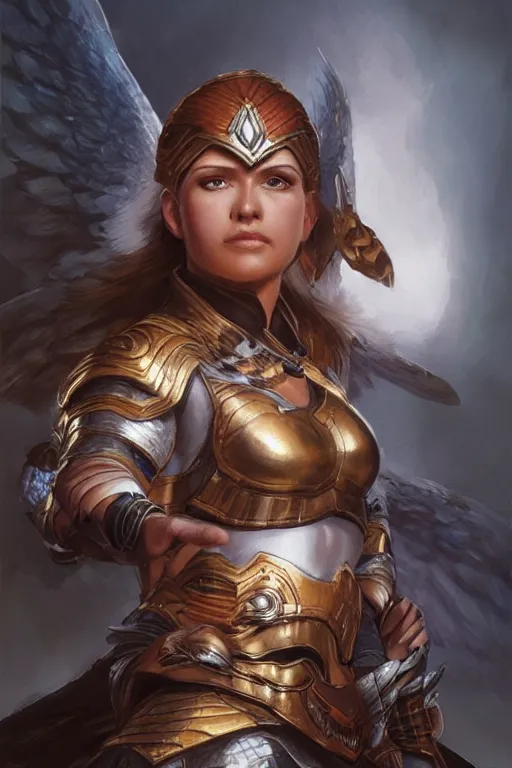 Image similar to amazon valkyrie athena, d & d, fantasy, portrait, highly detailed, headshot, digital painting, trending on artstation, concept art, sharp focus, illustration, art by artgerm and greg rutkowski and magali villeneuve