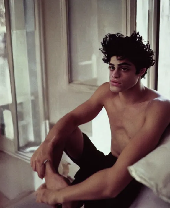 Image similar to portrait of noah centineo photographed by nan goldin