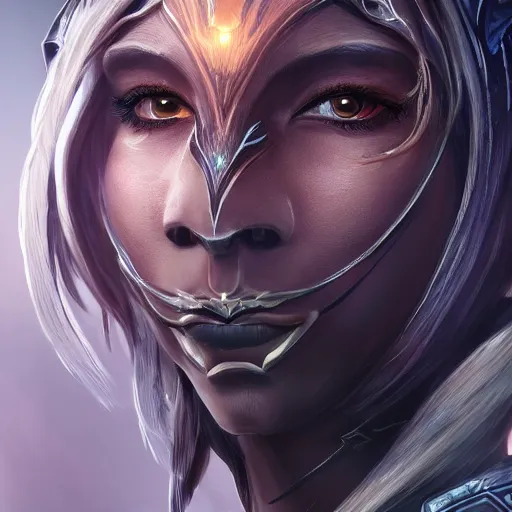 Image similar to highly detailed exquisite fanart, of a beautiful female warframe, but as an anthropomorphic female dragon, close-up headshot, epic cinematic shot, professional digital art, high end digital art, singular, realistic, captura, DeviantArt, artstation, Furaffinity, 8k HD render