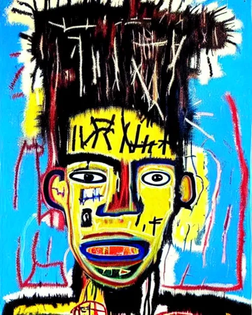 Image similar to stunning realistic portrait by jean - michel basquiat