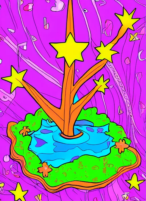 Image similar to purple island made from paint cartoon app background artwork, digital art, award winning