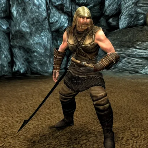 Image similar to Skyrim character with an arrow in the knee, very detailed, playstation 1 graphics