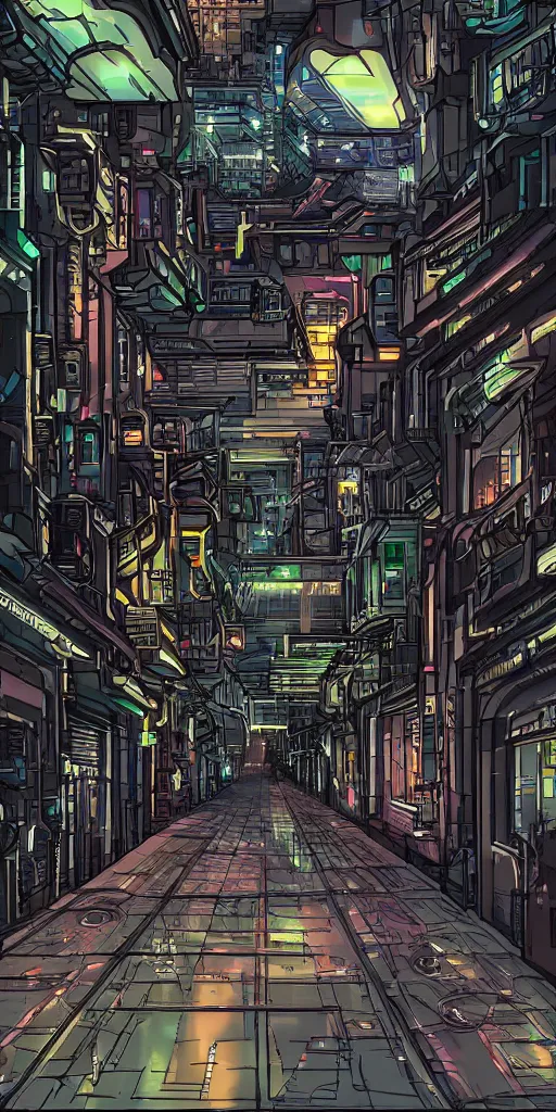 Image similar to cell shaded technopunk alley