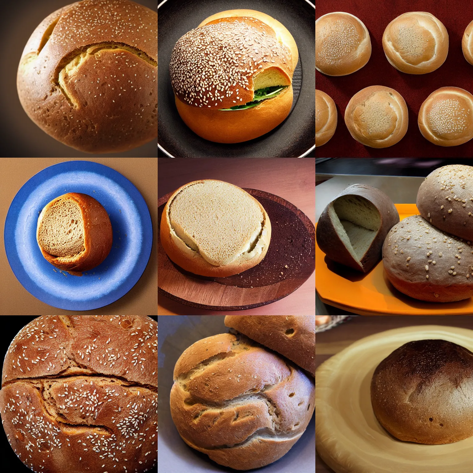 Prompt: 4 5 degrees photo planetoid'earth'in sesame bread bun