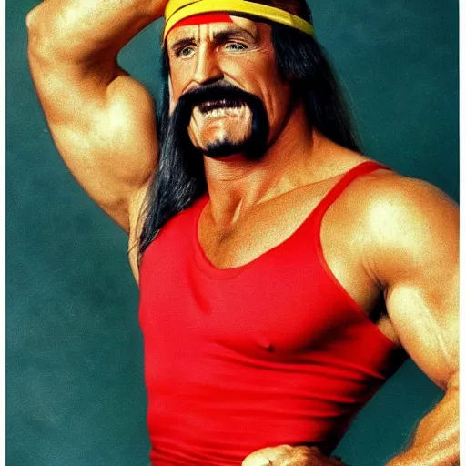 Image similar to Hulk Hogan, pin-up style