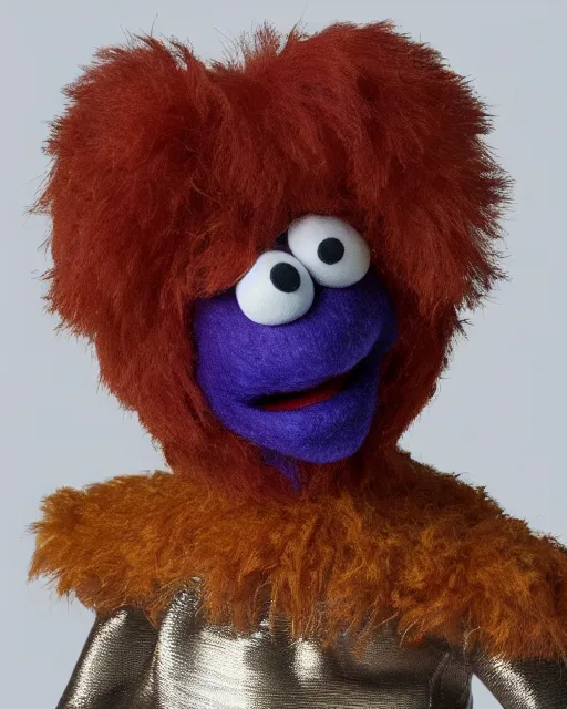 Prompt: nelly bertram as a muppet. highly detailed felt. hyper real photo. 4 k.