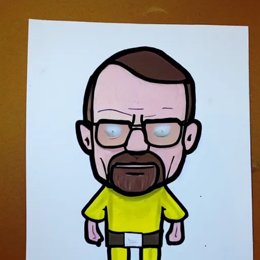 Image similar to picture of Walter White drawn by a toddler