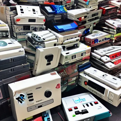 Image similar to 1000 Nintendo Consoles in a pile