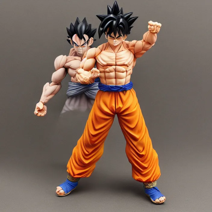 Image similar to real abomination Son Goku, imsorryjon, Realistic Son Goku, figurine, detailed product photo