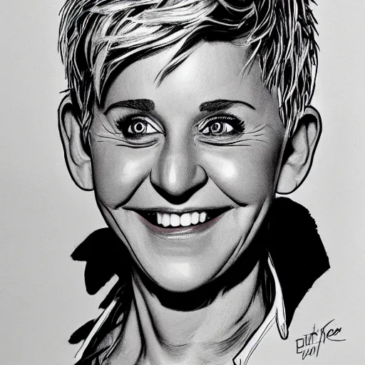 Image similar to ellen degeneres drawn by mort drucker