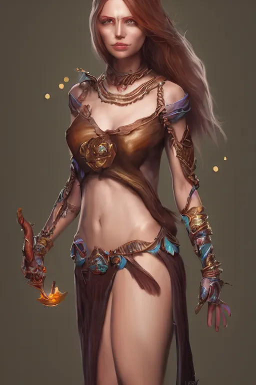 Image similar to beautiful sorceress, accurate anatomy, only two hands, highly detailed, digital painting, artstation, concept art, smooth, sharp focus, illustration, Unreal Engine 5, 8K, art by sakimichan