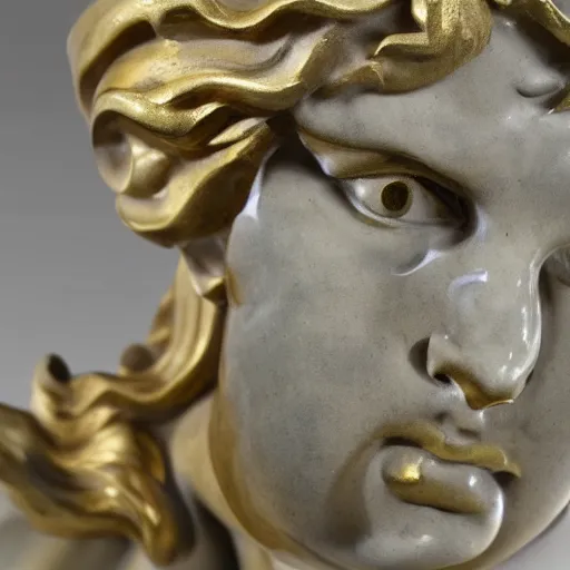 Image similar to statue of a standalone cloud marble baroque gold grey detail bernini