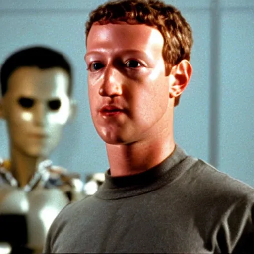 Prompt: Mark Zuckerberg as the T-1000 in The Terminator 2 (1991)