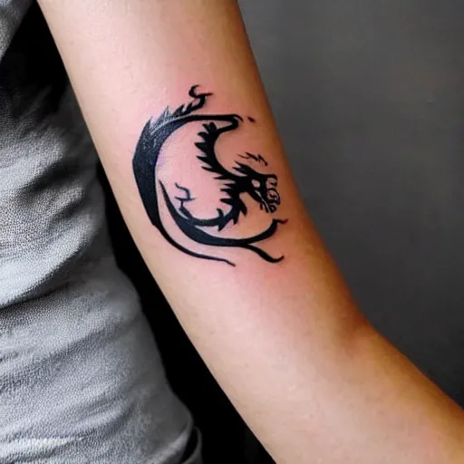 Image similar to minimal chinese dragon tattoo