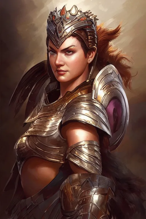 Image similar to amazon valkyrie athena, d & d, fantasy, portrait, highly detailed, headshot, digital painting, trending on artstation, concept art, sharp focus, illustration, art by artgerm and greg rutkowski and magali villeneuve