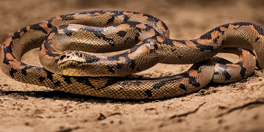 Image similar to A single Ryback fighting snakes outdoors, photorealistic, ultra hd, cinematic lighting, award-winning, 4k, leica sl2 30mm, beautiful color, high quality, high textured, lens flare