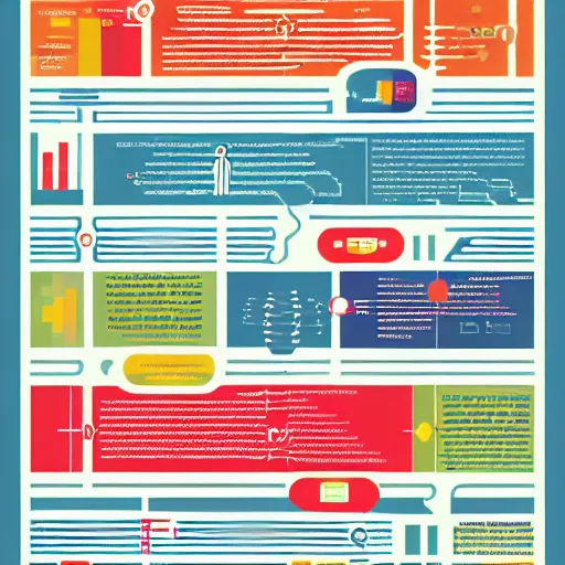 Prompt: large scale, retro, intricately detailed human resources infographic, with lots of text and icons, colorful and curvy, by massimo vignelli, sonia delaunay, and chris ware