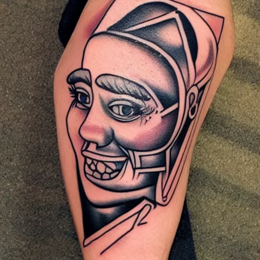 Image similar to stupid face tatto design, east europe