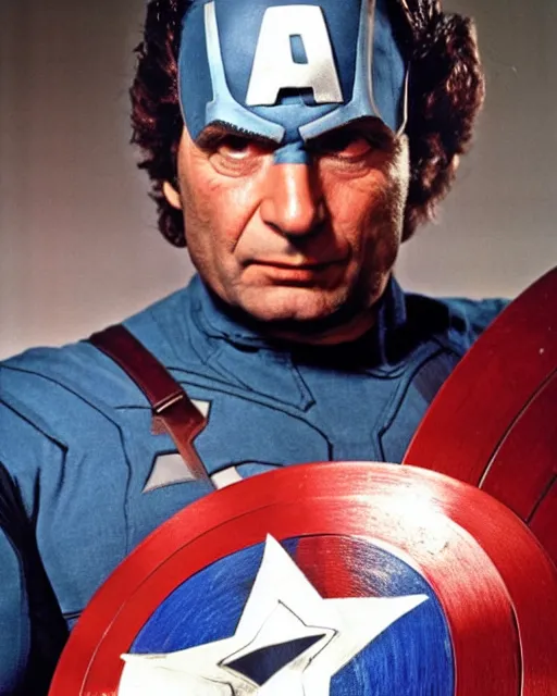 Image similar to peter falk as captain america
