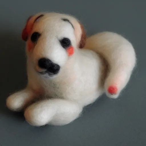 Image similar to dog, needle felted Art Toy, realistic, high details, 8k