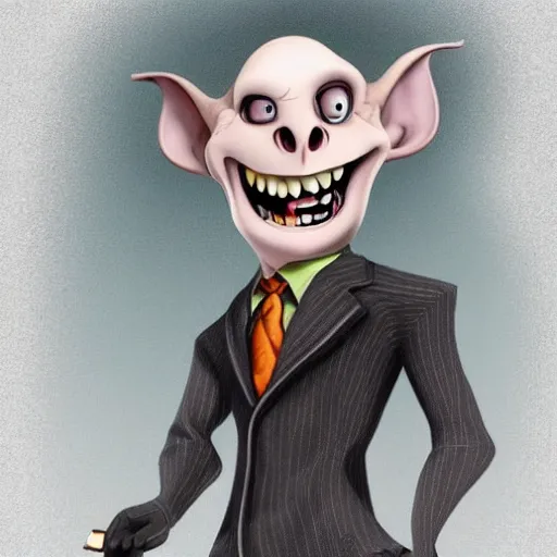 Prompt: Mort from Madagascar lord Voldemort fusion