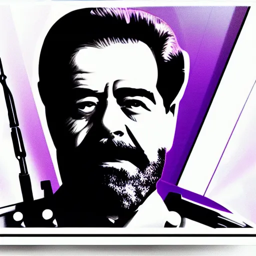 Image similar to Synthwave geometrical art of Saddam Hussein