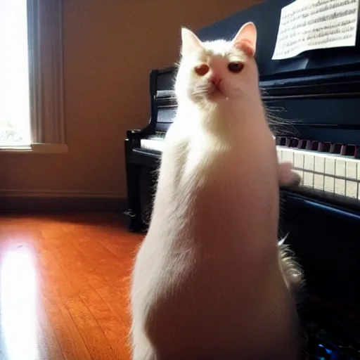 Image similar to “ cat sitting on piano ”