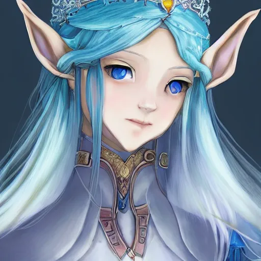 Prompt: portrait of the snow elf queen, anime fantasy illustration by tomoyuki yamasaki, kyoto studio, madhouse, ufotable, trending on artstation