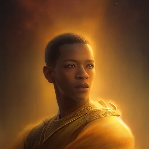 Image similar to Majestic gracious Osiris portrait, atmospheric lighting, painted, intricate, volumetric lighting, beautiful, rich deep colours masterpiece, golden hour, sharp focus, ultra detailed, by Leesha Hannigan, Ross Tran, Thierry Doizon, Kai Carpenter, Ignacio Fernández Ríos