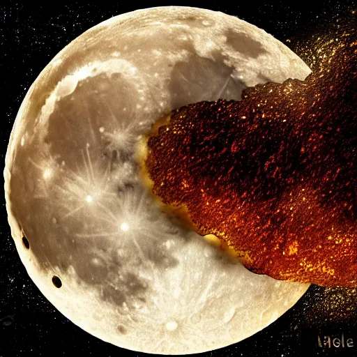 Image similar to the moon with honey poured on it, photorealistic, detailed, HDR, high contrast