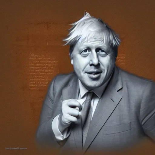 Image similar to boris johnson in the style of a bibically accurate angel, digital art