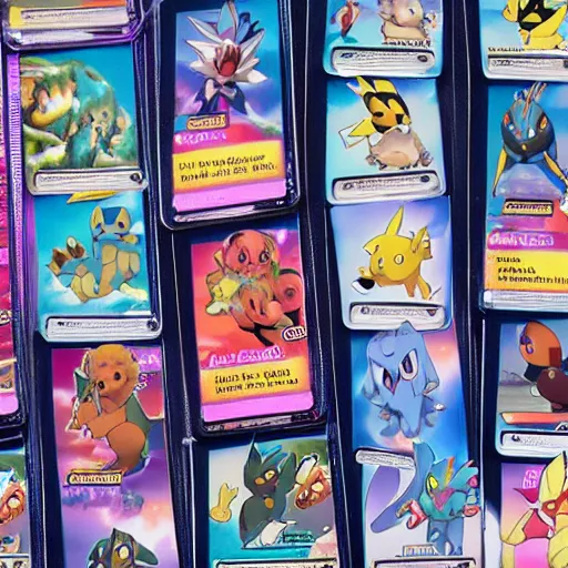 Image similar to pokemon cards with snooki, joe biden, nicki minaj, kim kardashian, osama bin laden, pokemon anime style, hd 8k image high detail, at target