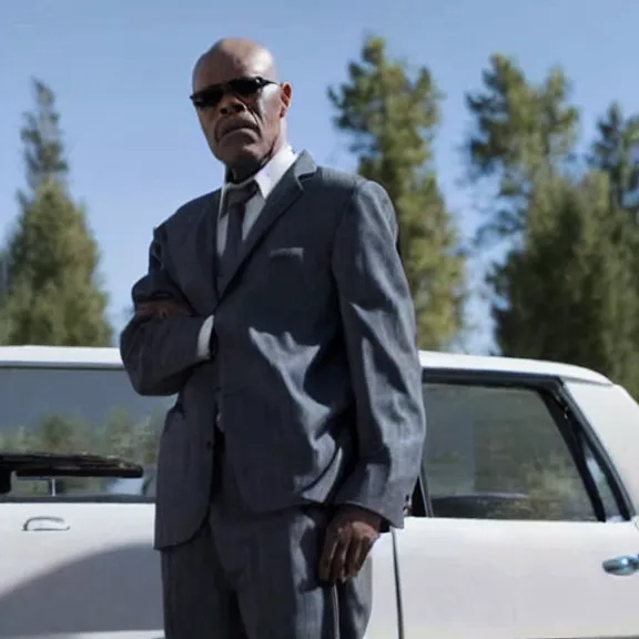 Image similar to A still of Samuel L. Jackson as Saul Goodman in Breaking Bad