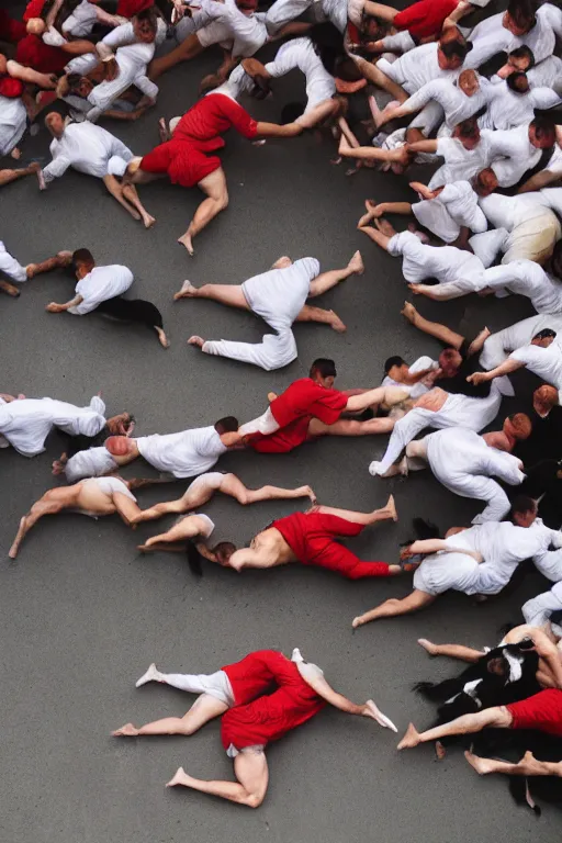 Prompt: running of the bulls, afternoon nap