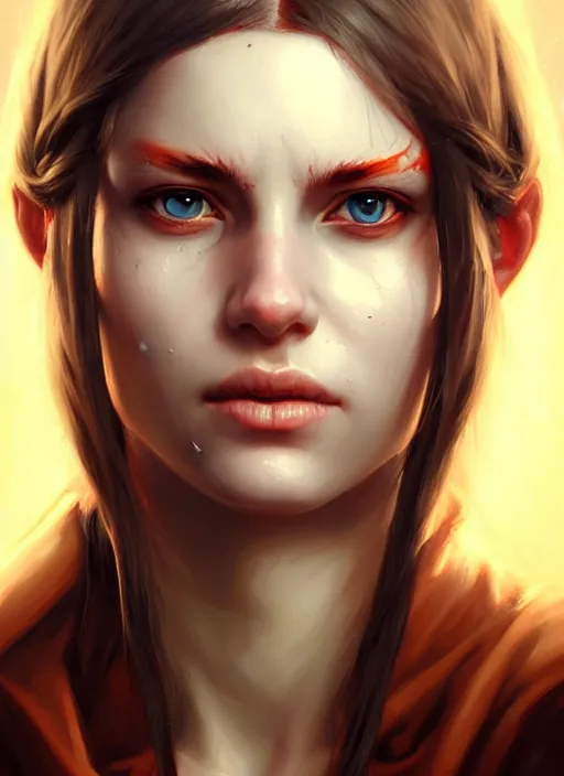 Prompt: a _ fantasy _ style _ portrait _ painting _ of white female with scar under left eye, holy oil _ painting _ unreal _ 5 _ daz. _ rpg _ portrait _ extremely _ detailed _ artgerm _ greg _ rutkowski _ greg