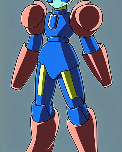 Image similar to beautiful cyberpunk anime boy spiked hair character megaman legends metal sharp armor award winning character design by studio ghibli