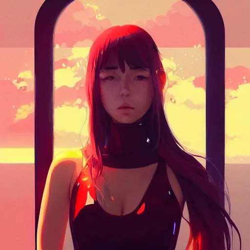 Image similar to a beautiful young japanese billie eilish natalie portman alluring instagram model in elaborate latex tank top, by guweiz and wlop and ilya kuvshinov and artgerm and makoto shinkai and studio ghibli, symmetrical eyes, aesthetic, gorgeous, stunning, alluring, attractive, artstation, deviantart, pinterest, digital art