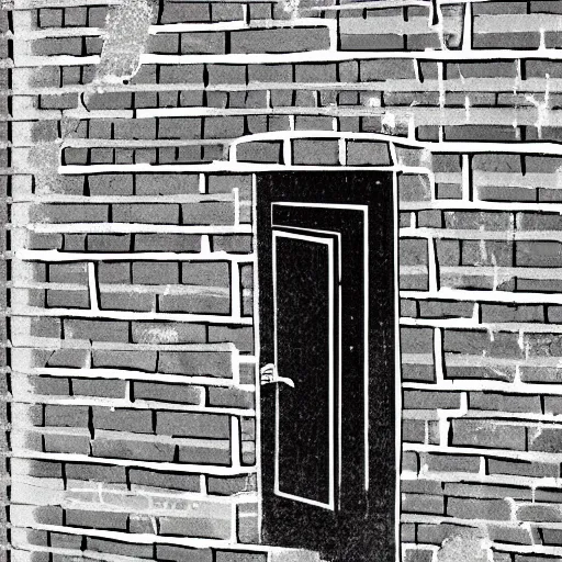 Prompt: book illustration of a hidden alcove built into the bricks on the side of the safe house. from within it, a crewmember could watch the street for signs of danger.