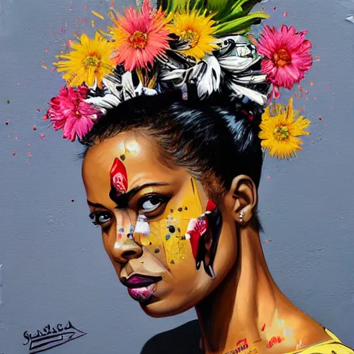 Image similar to portrait of a black woman by Sandra Chevrier