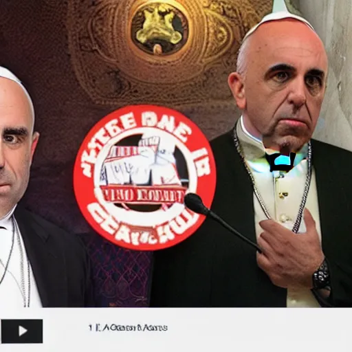 Image similar to Joe Rogan podcast with the Pope as guest