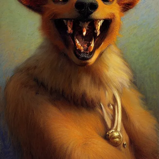 Prompt: a portrait of an animal wearing a shirt, seducing the viewer. highly detailed painting by gaston bussiere, craig mullins, j. c. leyendecker, furry