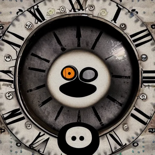 Image similar to face with eyes like clocks