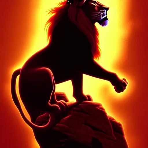 Prompt: lion king is a horse!!! for doc brown!!!, doc brown riding on lion, disney animation, sharp, illustration, sharp, fanart, anime key art by greg rutkowski, bloom, dramatic lighting sharp focus, cinematic, artbook, smooth, centered