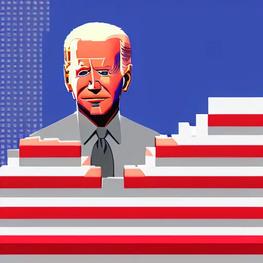 Image similar to joe biden isometric, voxels, game art, detailed, high resolution