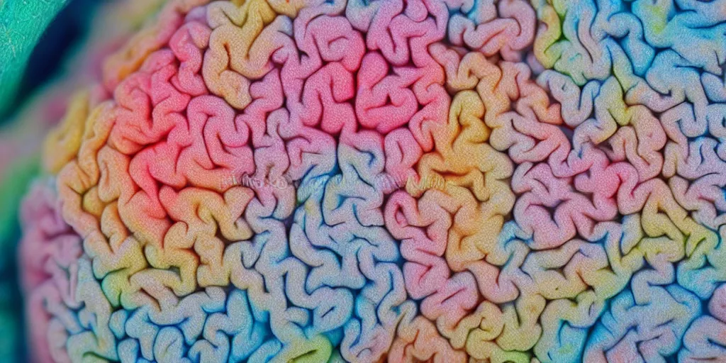 Prompt: a cloth brain, brain made of fabric, macro shot, detailed photograph